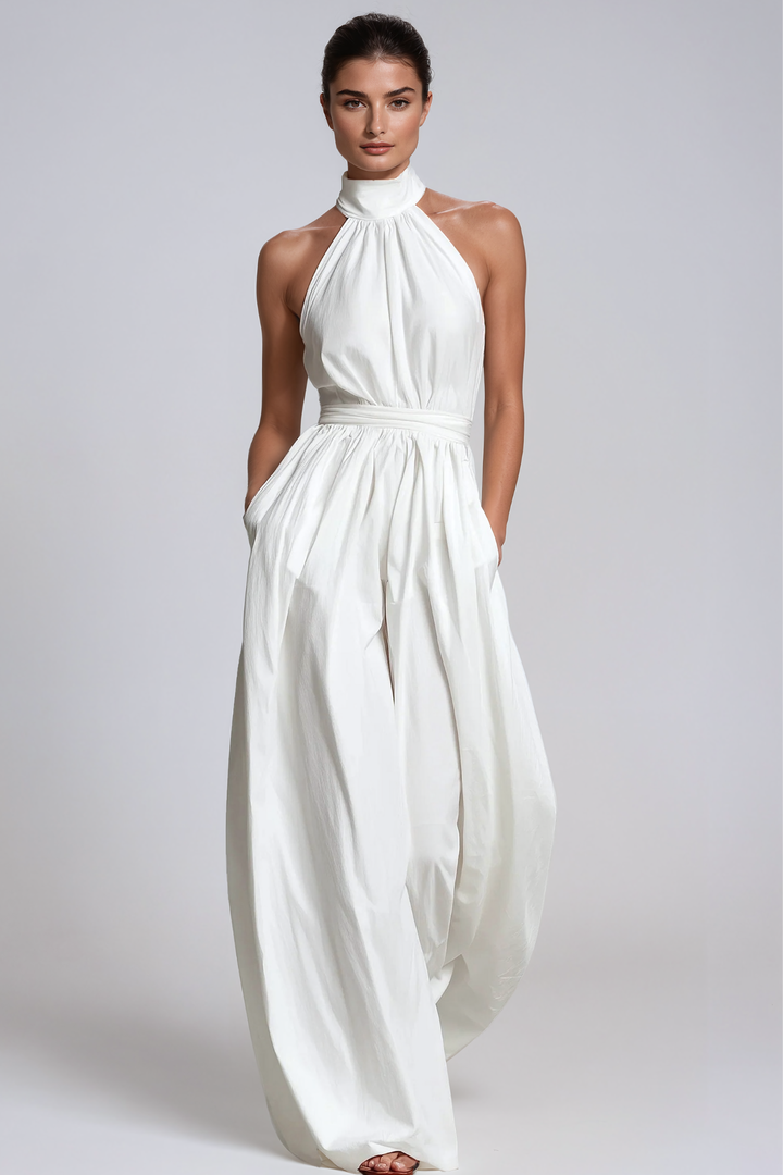 Hermanus Halter Neck Ruch Baggy Jumpsuit