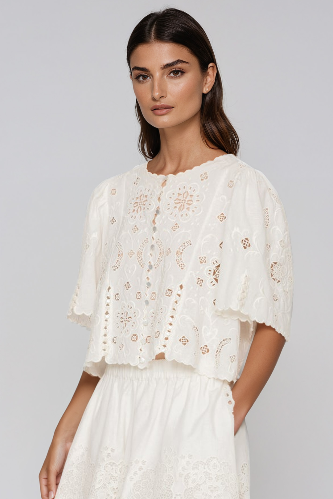 Jayden Floral Lace Shorts Set