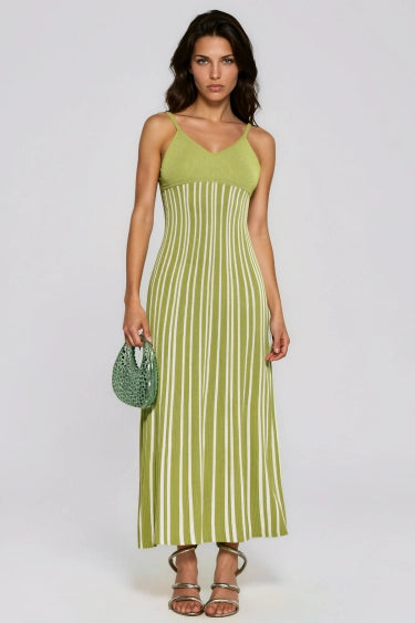Giovannetta Sequin Knit Maxi Dress In Chartreuse
