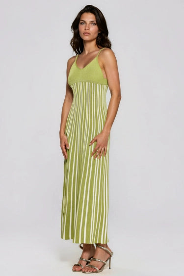 Giovannetta Sequin Knit Maxi Dress In Chartreuse