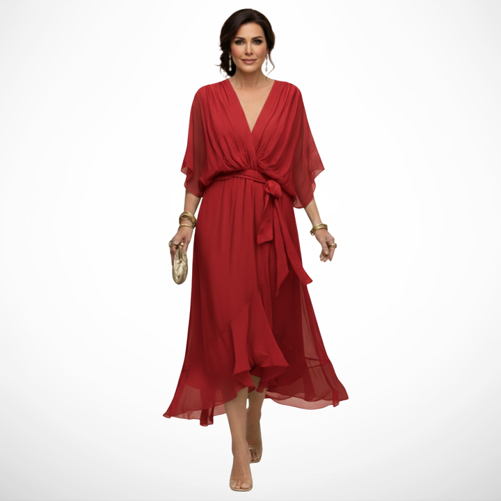 Robe en chiffon à décolleté V