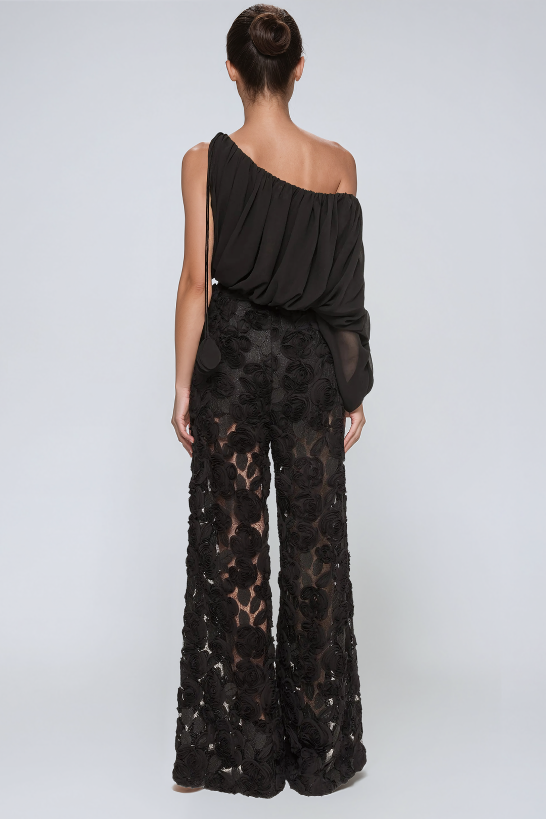 Kaavia One Shoulder Asymmetrical Ruch Top