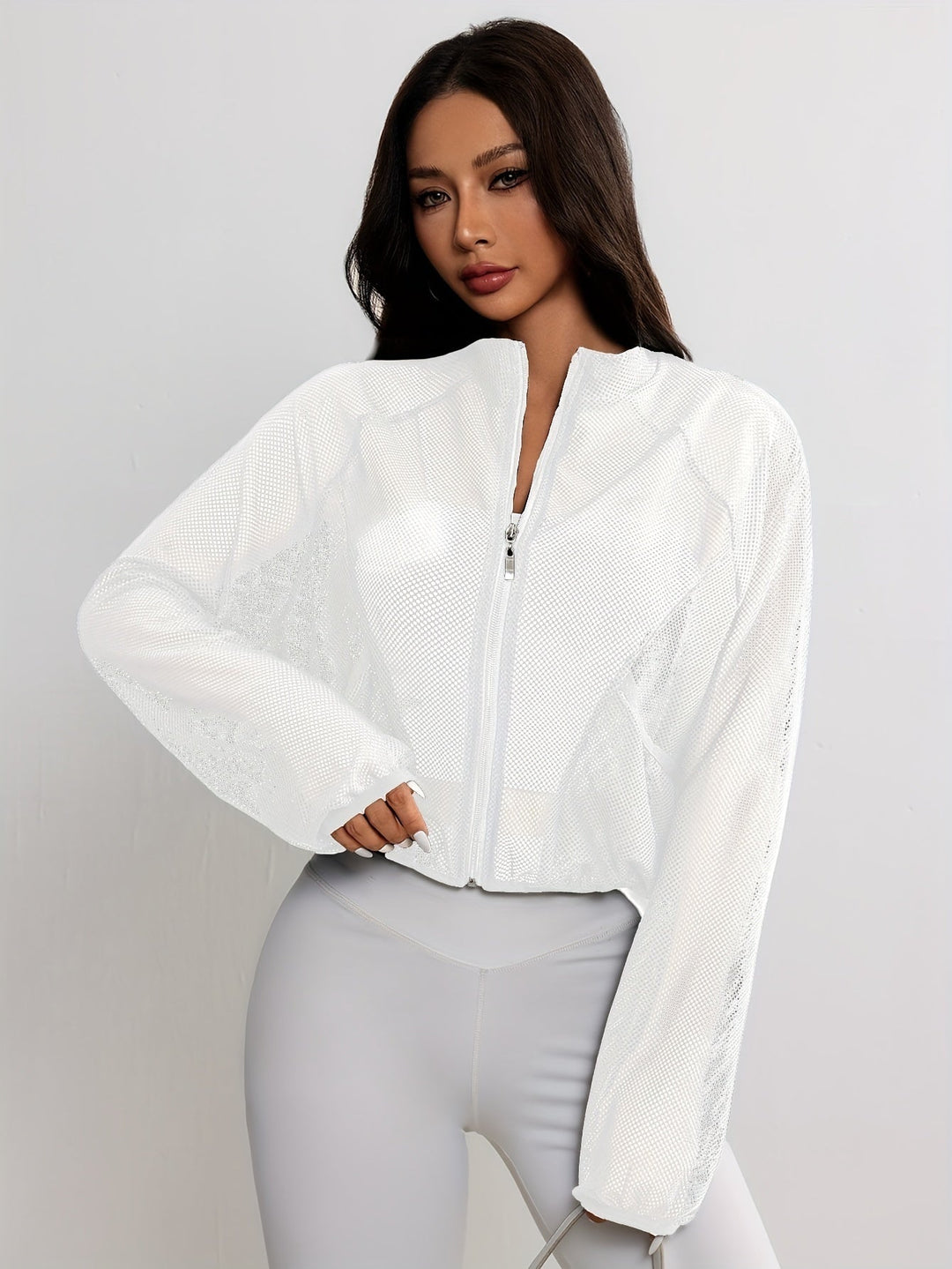Ademend mesh jack met rits dames – Aero