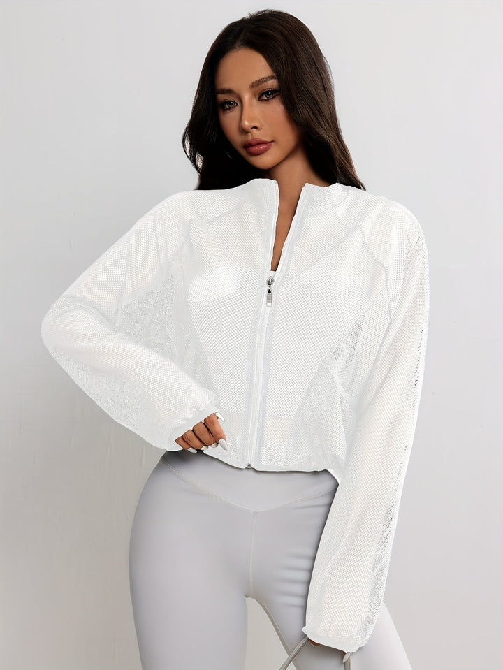 Ademend mesh jack met rits dames – Aero