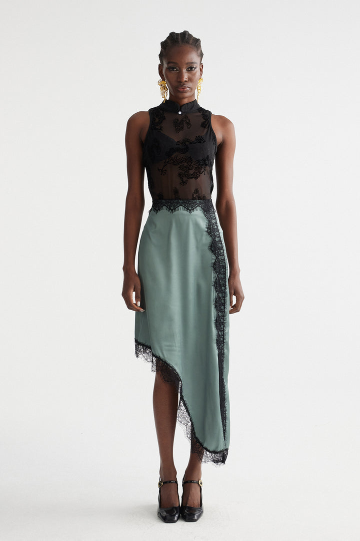 Bess Asymmetric Split Maxi Skirt