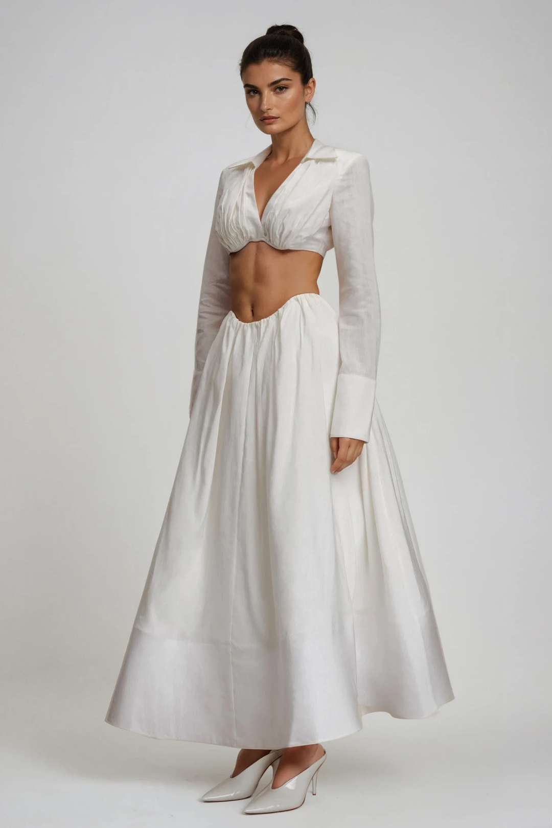 Diklah Long Sleeve Crop Skirt Set