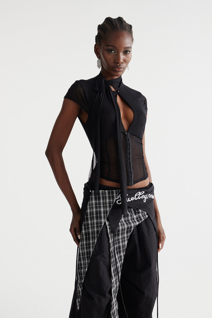 Dobromila Cutout Mesh Top
