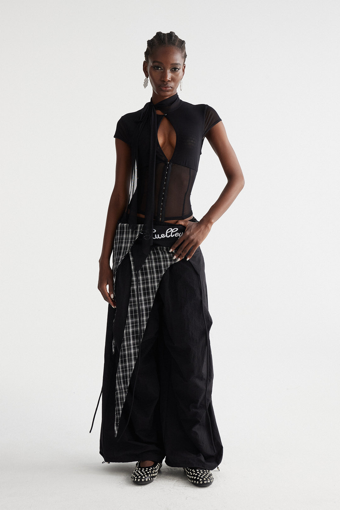 Dobromila Cutout Mesh Top