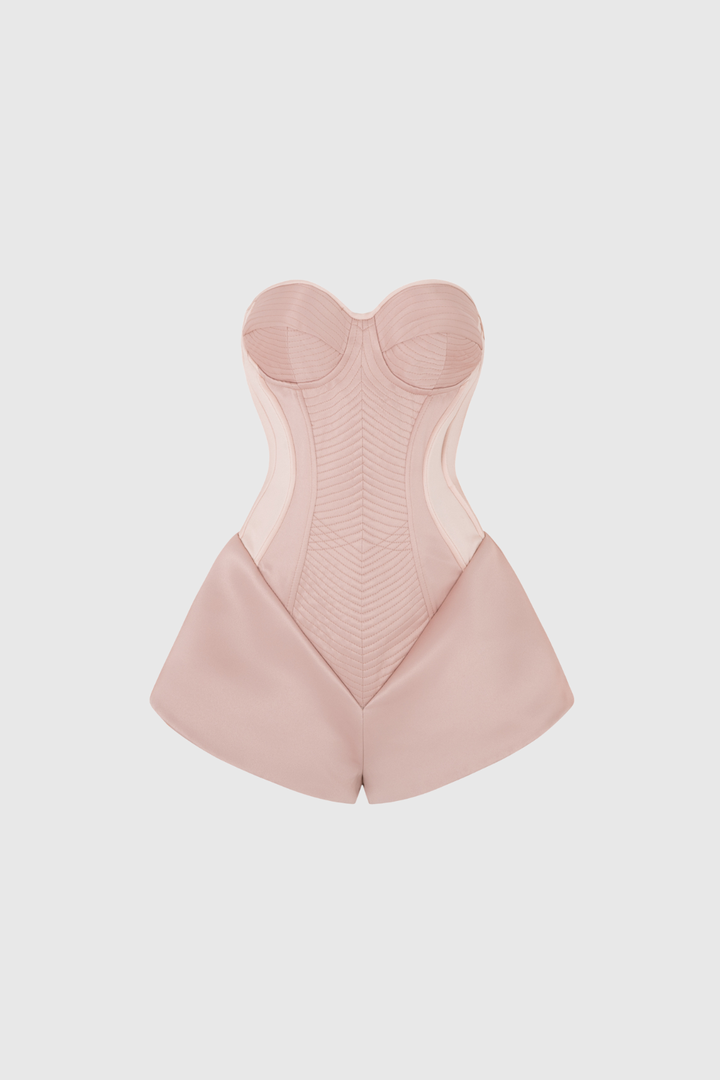 Dzan Strapless Silky Playsuit