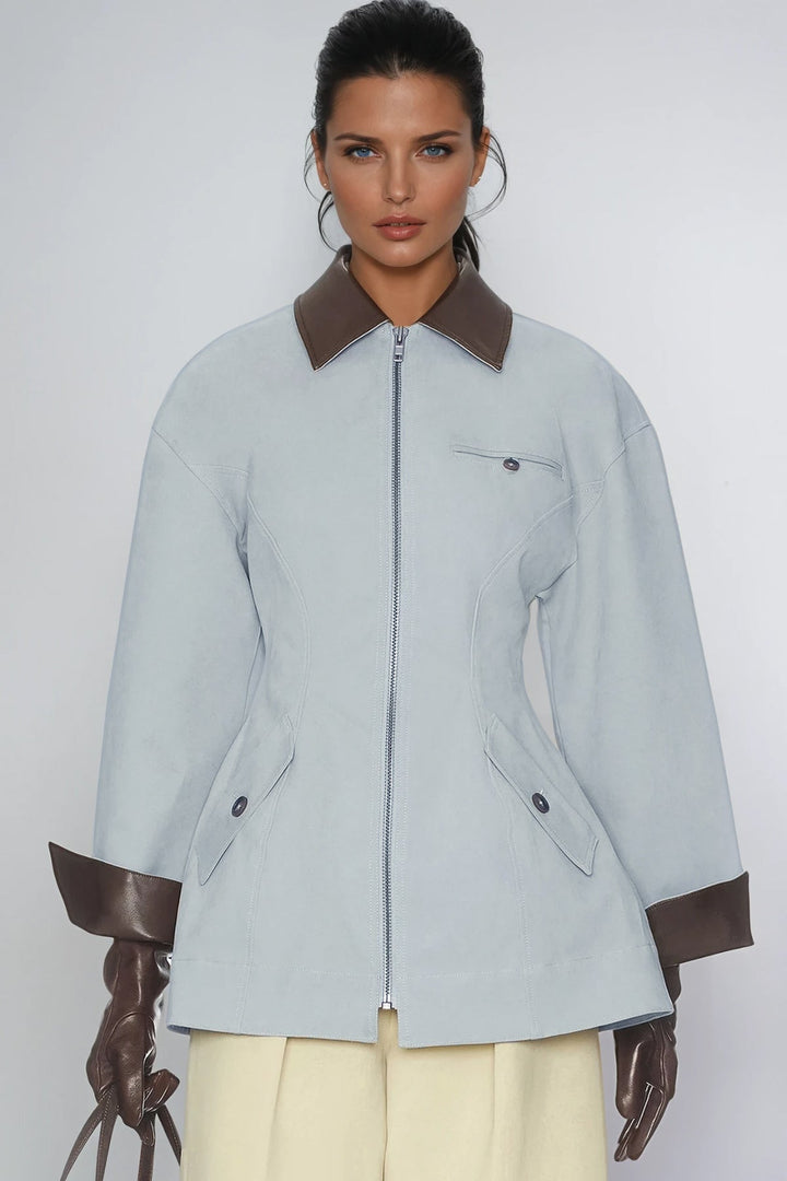 Fani Deconstruct Leather Bodycon Jacket