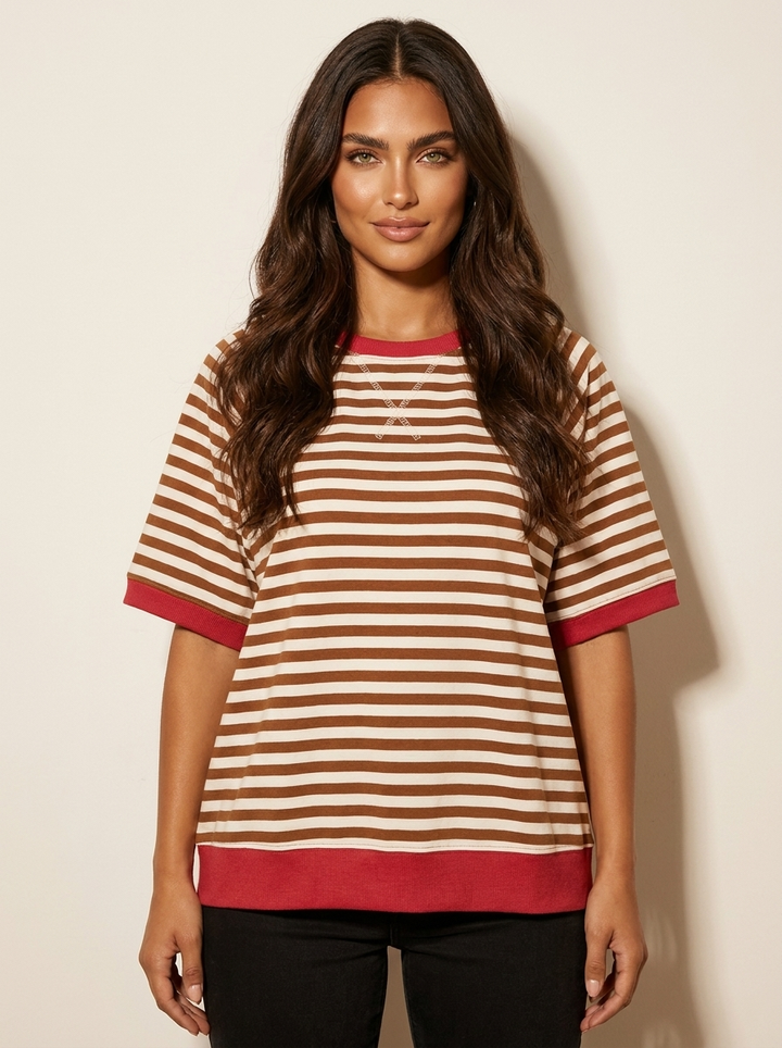 Gestreept oversized T-shirt - Julia