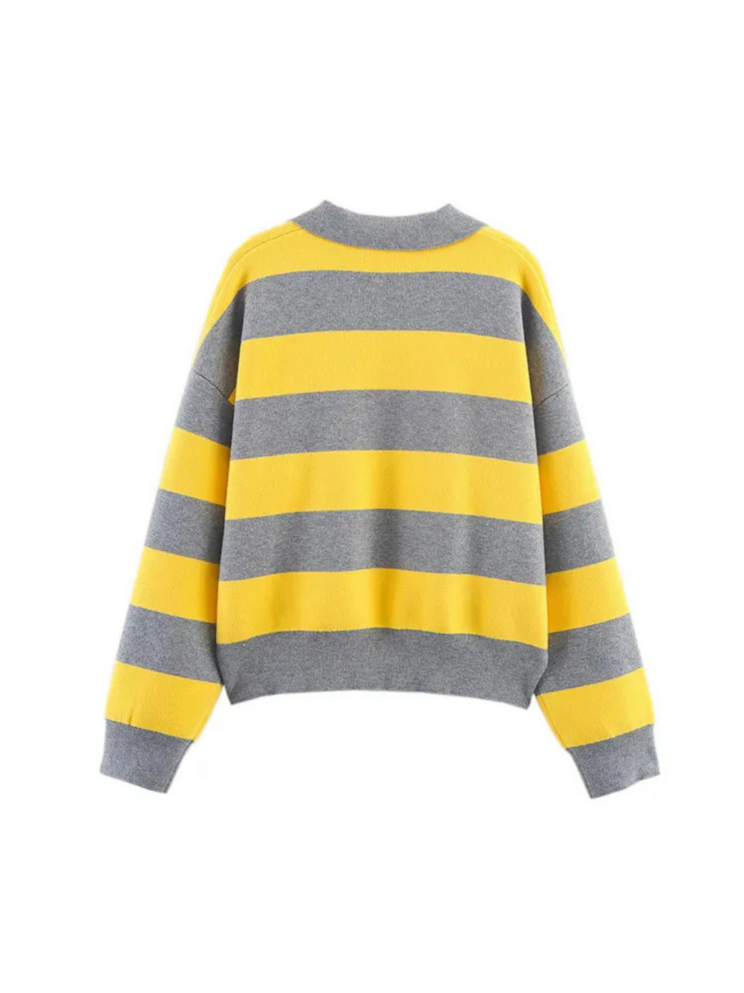Gestreepte cropped knit polo – Séraphine