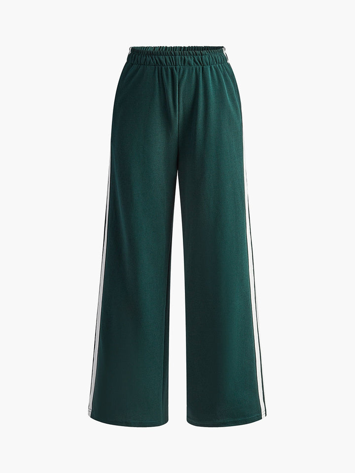 Gestreepte dames broek met hoge taille – Amara