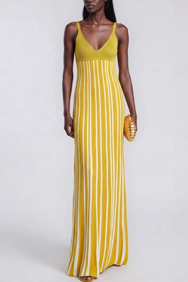 Giovannetta Sequin Knit Maxi Dress In Chartreuse