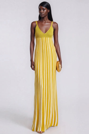 Giovannetta Sequin Knit Maxi Dress In Chartreuse