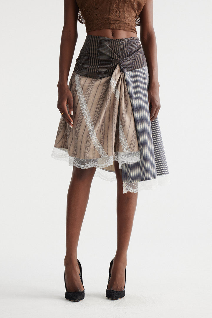 Inesa Deconstruct Stripe Midi Skirt