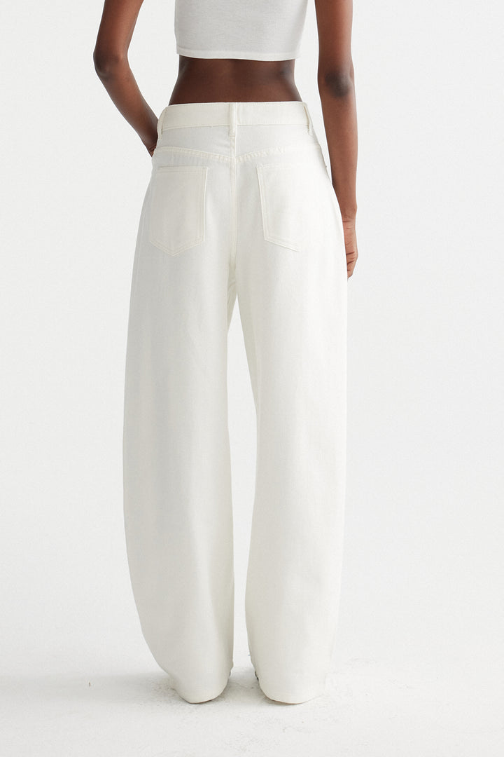 Ingi Wide Leg Jeans In White