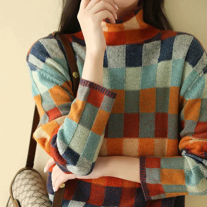 Multicolor damestrui met ruitpatroon – Elara