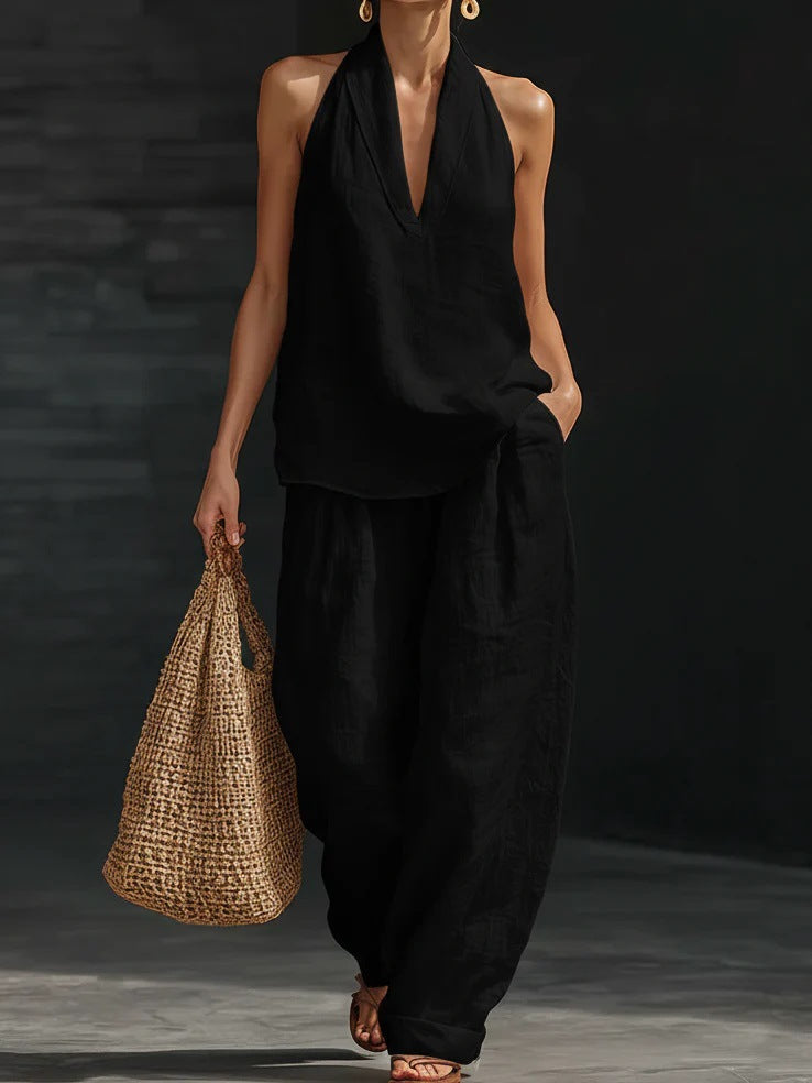 Zoë – Ensemble sans manches et pantalon large