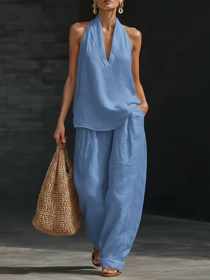 Zoë – Ensemble sans manches et pantalon large