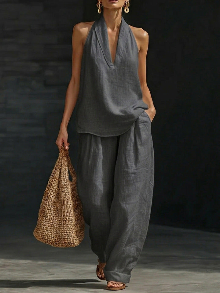 Zoë – Ensemble sans manches et pantalon large
