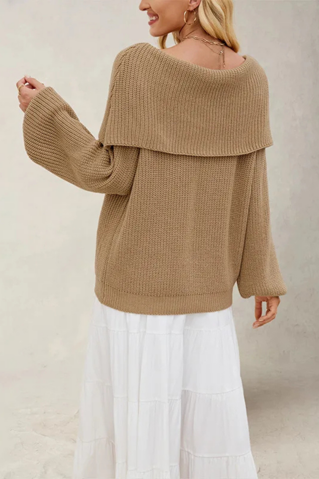 Off-shoulder dames trui – Leona