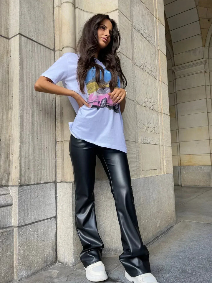 Vegan leren dames broek – Amalea