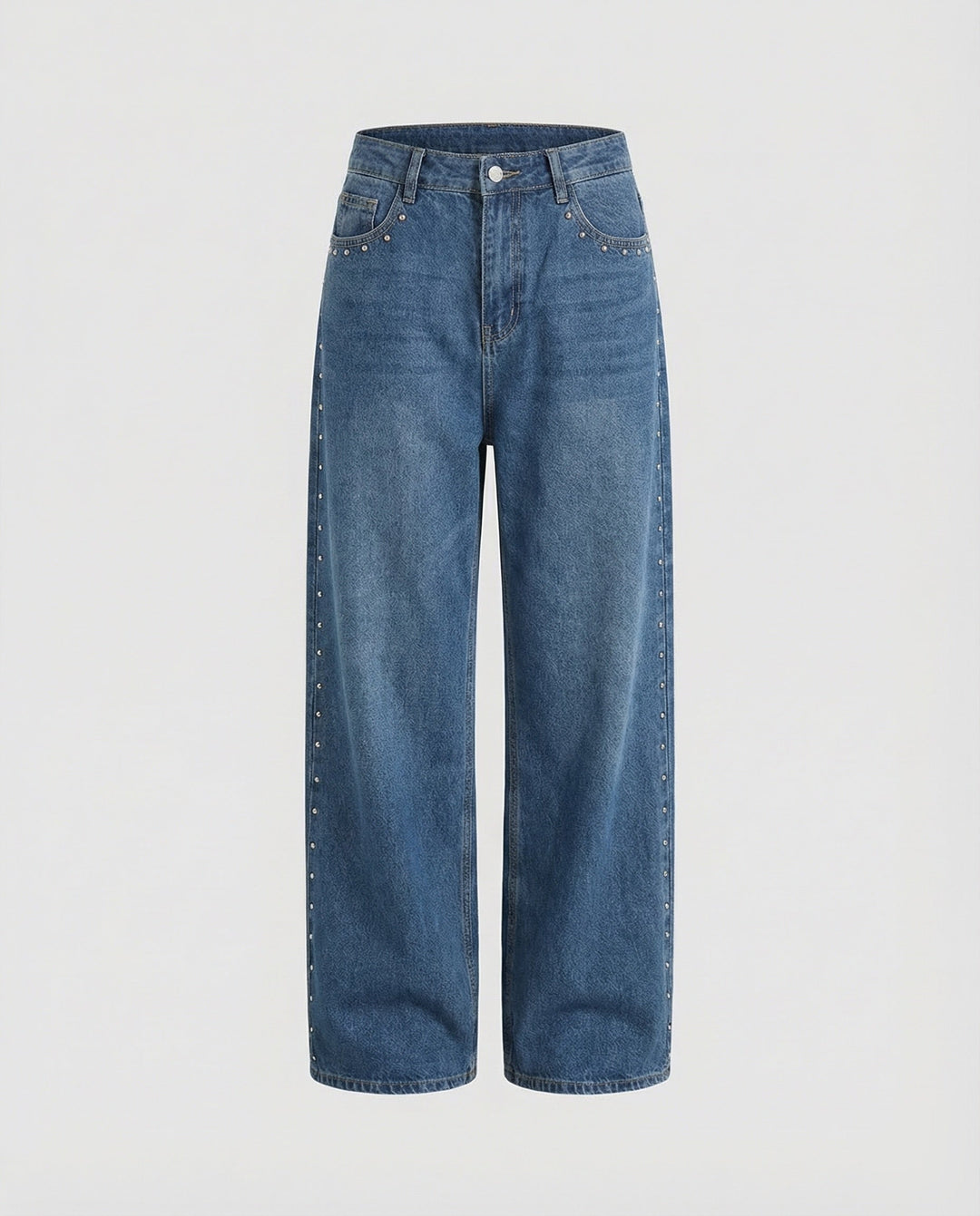 Wide leg jeans met studs - Vivid