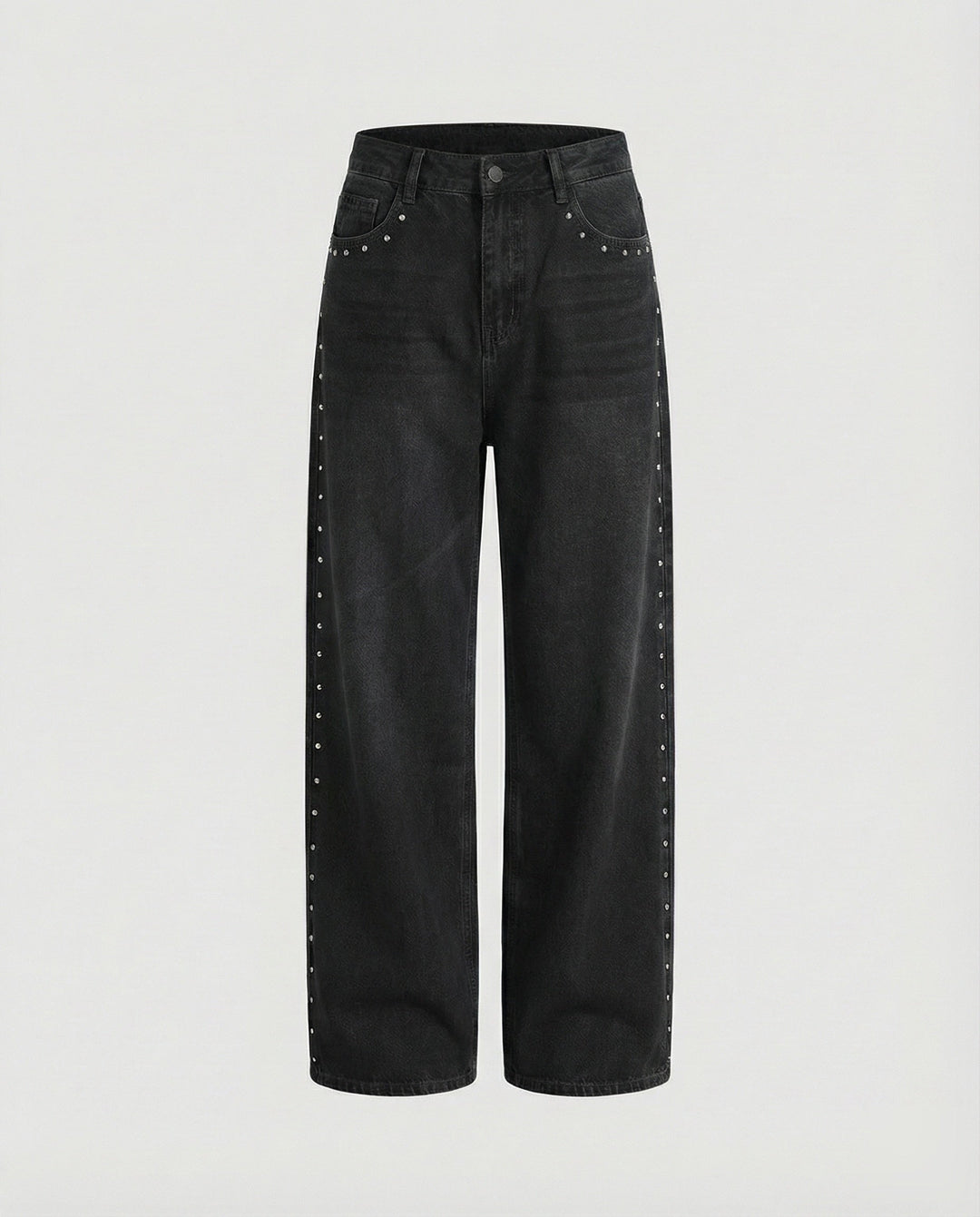 Wide leg jeans met studs - Vivid