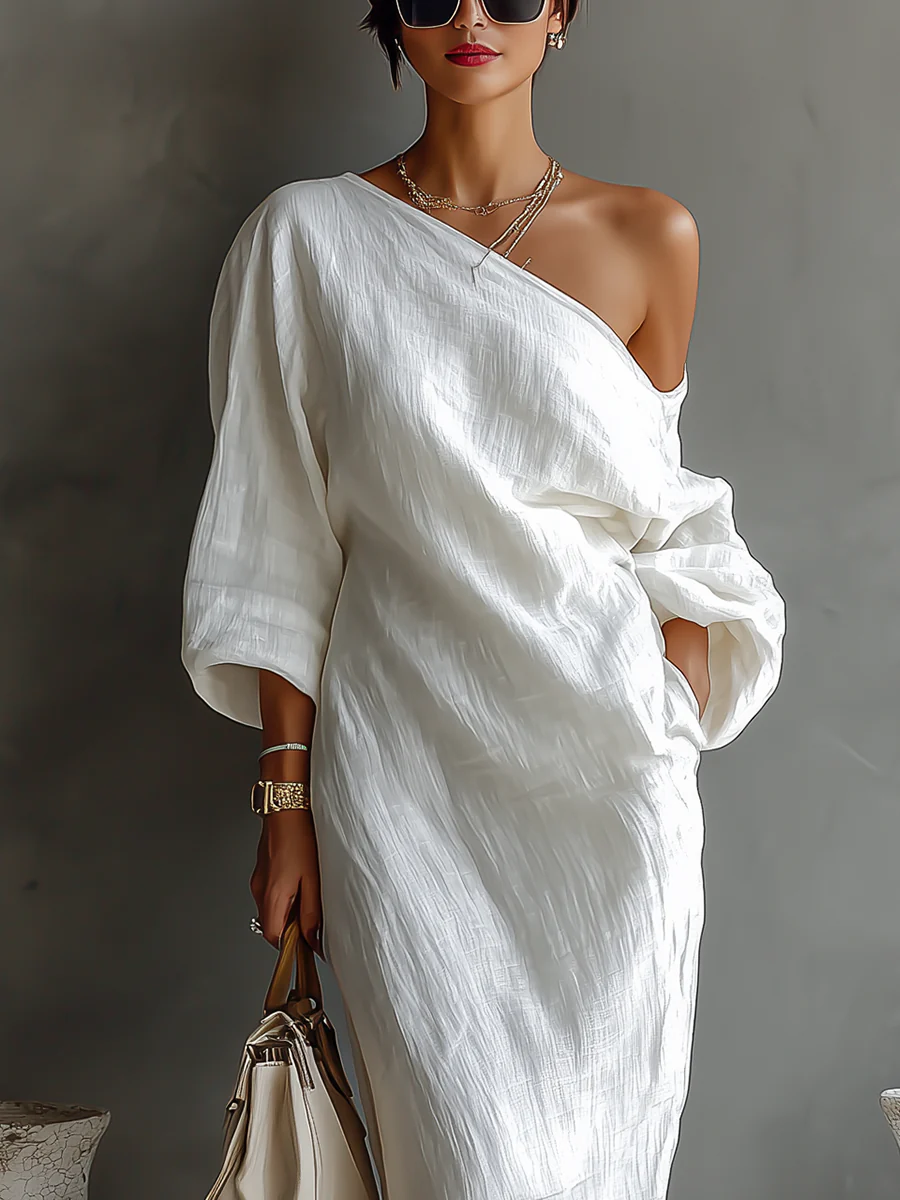 Elise| Robe maxi asymétrique et élégante