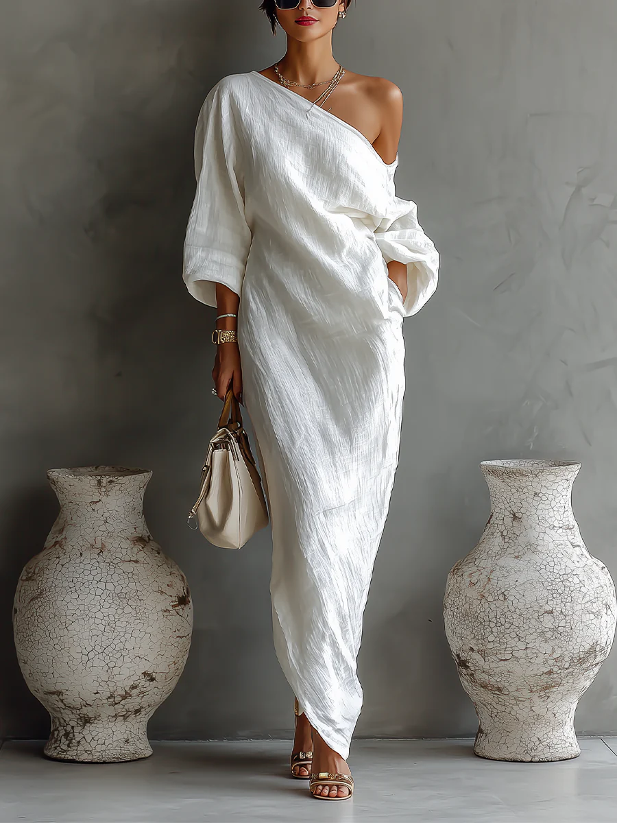 Elise| Robe maxi asymétrique et élégante