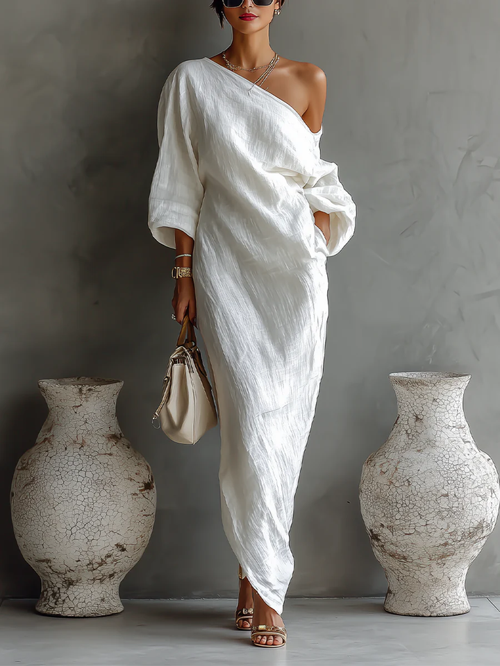 Elise| Robe maxi asymétrique et élégante
